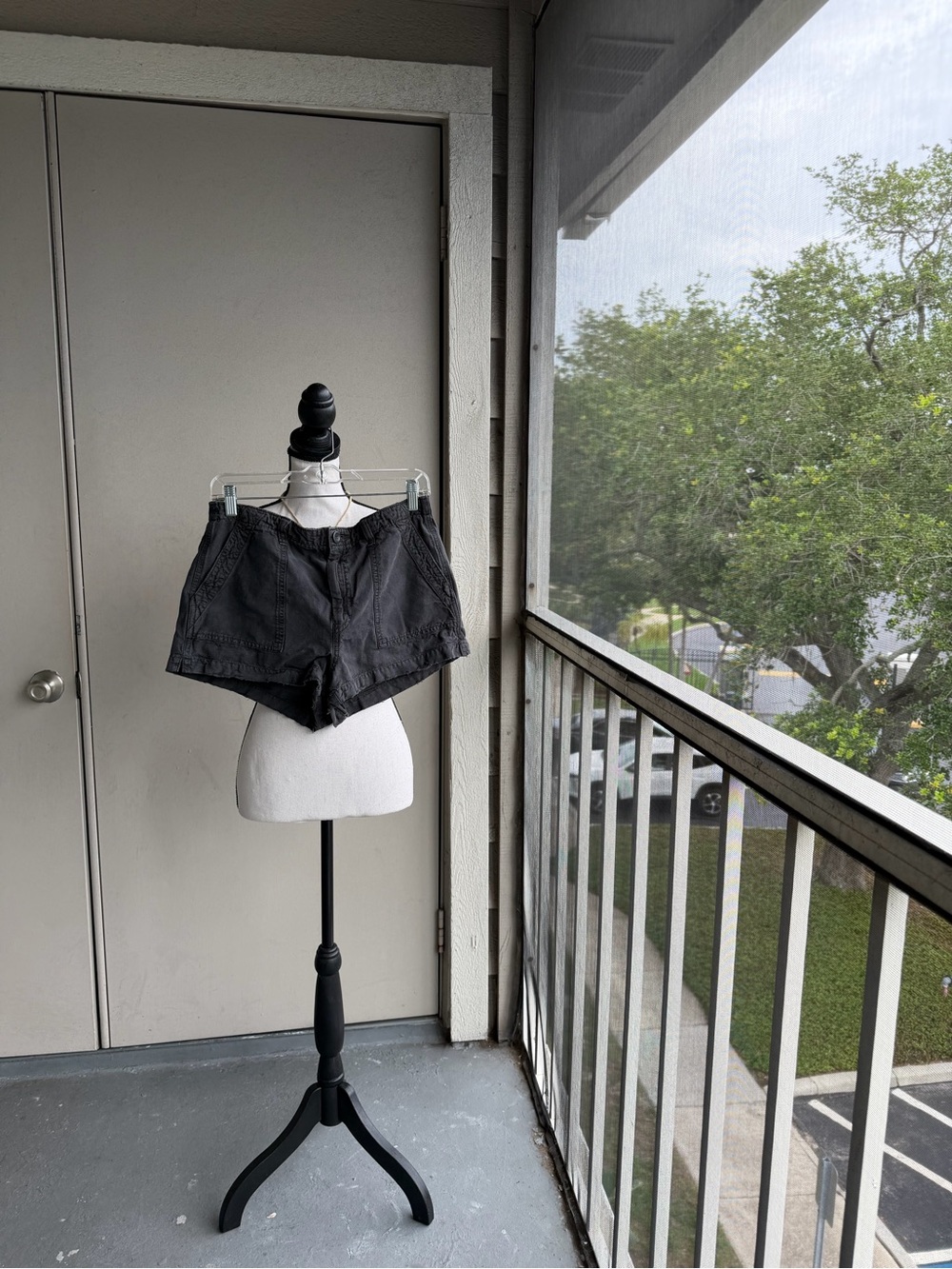 Two Pairs Aerie Casual Black and Brown Cotton Blend Shorts